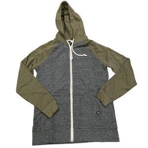 NWT Threads 4 Thought Hoodie Sz XS Raglan Full Zip Gray Olive Green Stitch Fix